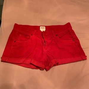 Red Corduroy Shorts